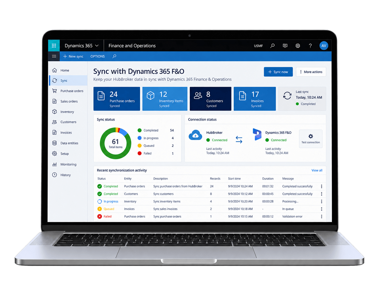 Sync with Dynamics 365 F&O