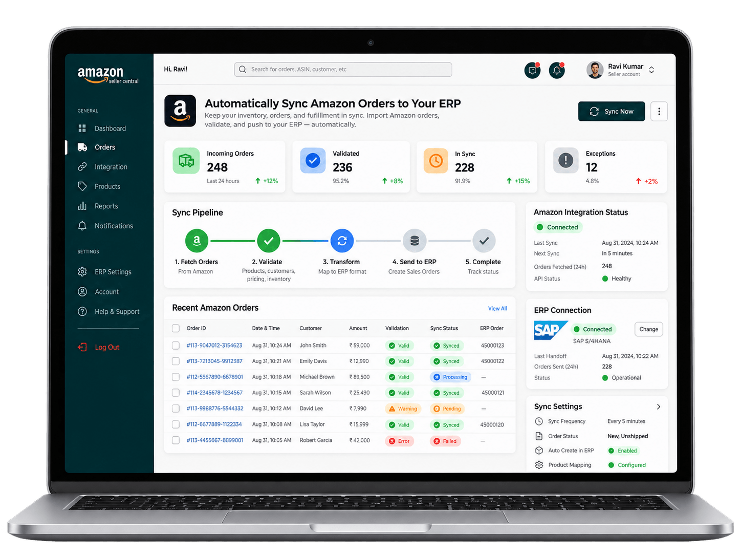 Automatically Sync Amazon Orders to Your ERP