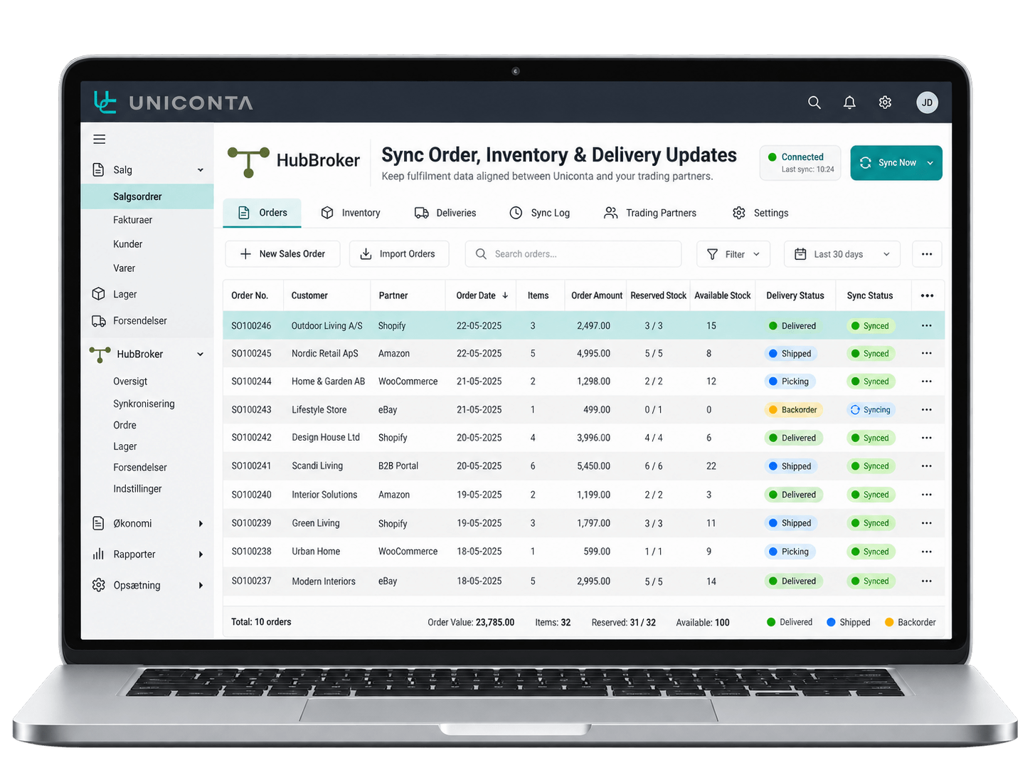 Sync Order, Inventory & Delivery Updates