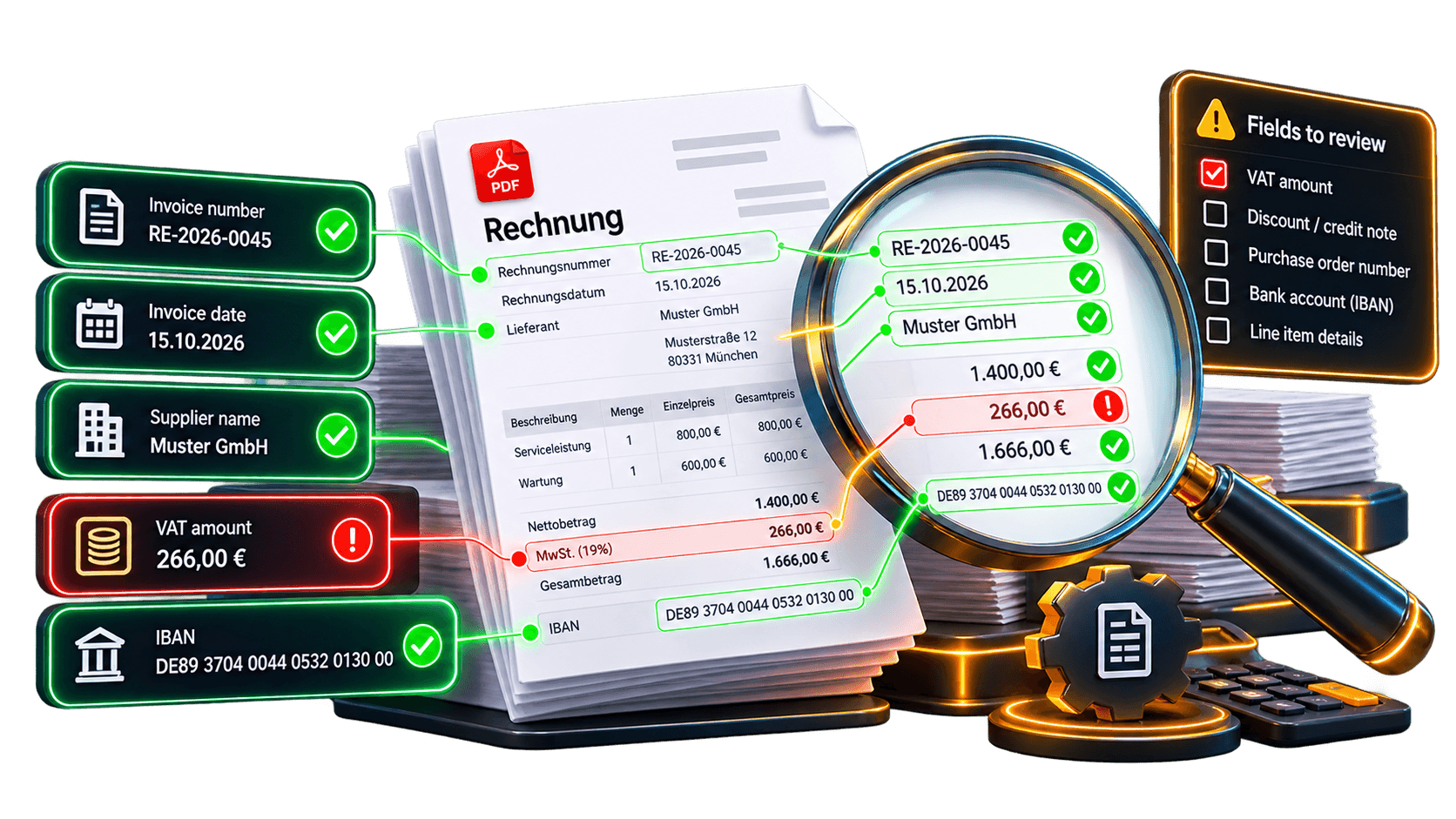 Invoice Field Accuracy and Error Detection