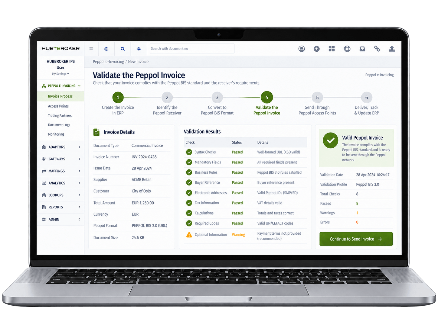 Validate the Peppol Invoice