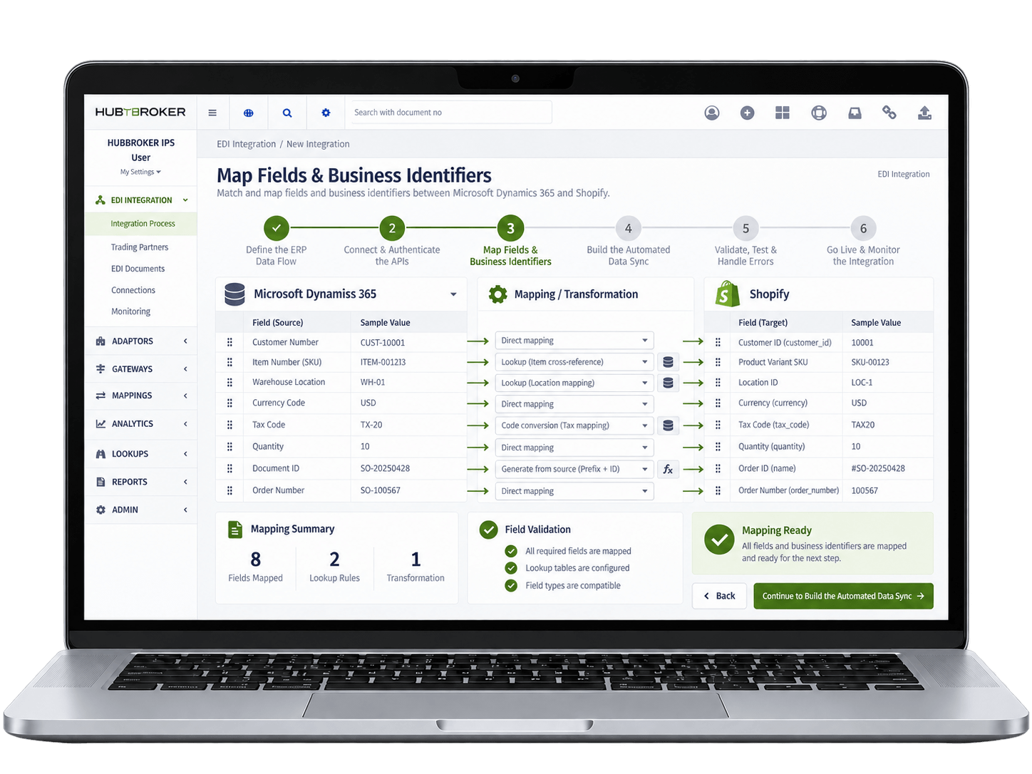 Map Fields & Business Identifiers