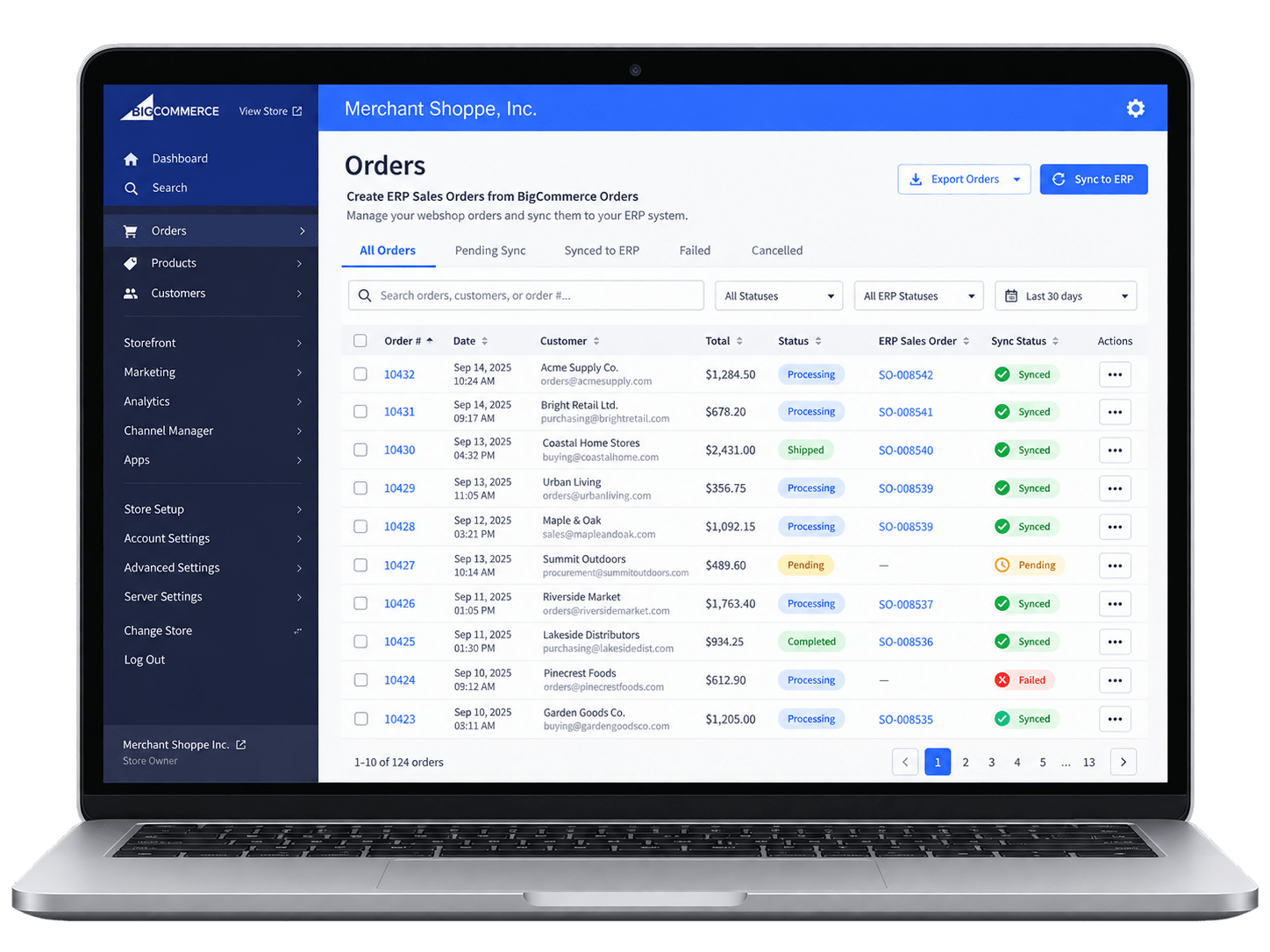 Create ERP Sales Orders from BigCommerce Orders