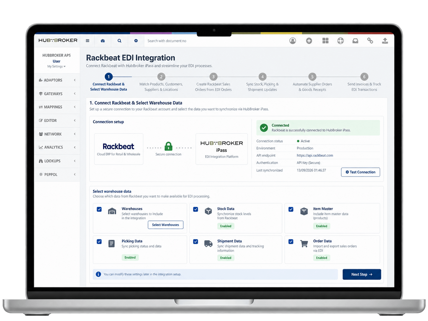 Connect Rackbeat & Select Warehouse Data