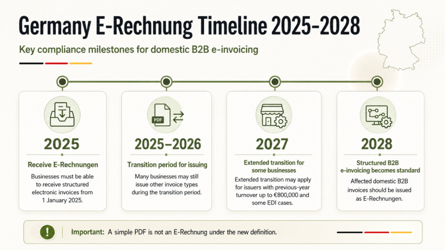 Germany E-Rechung timeline 2025-2028