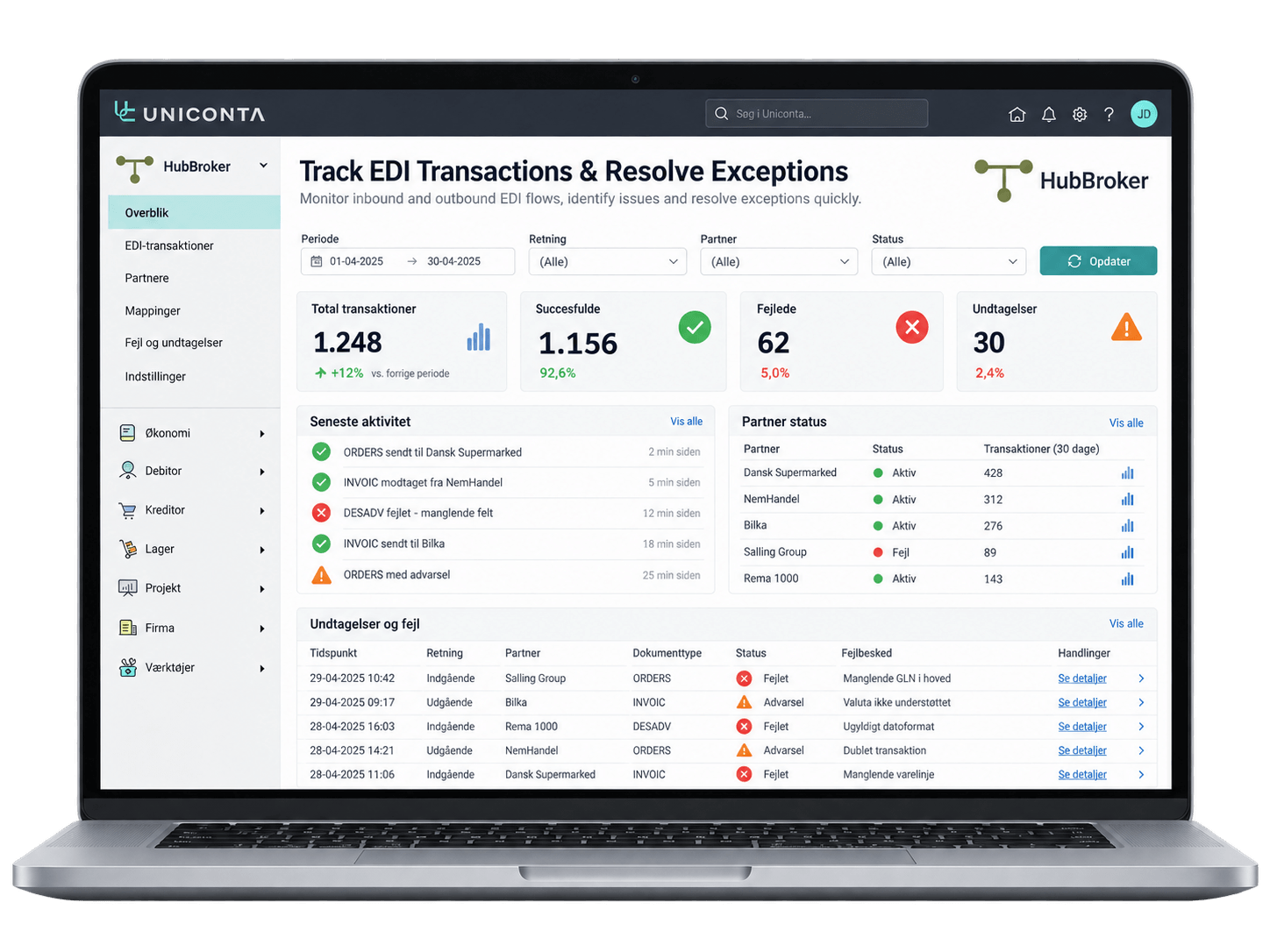 Track EDI Transactions & Resolve Exceptions