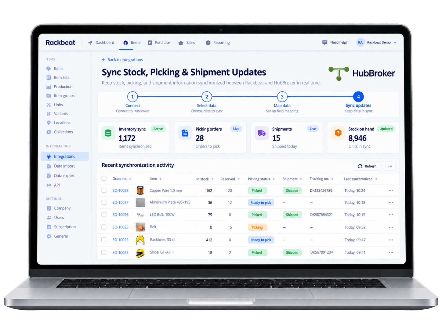 Sync Stock, Picking & Shipment Updates