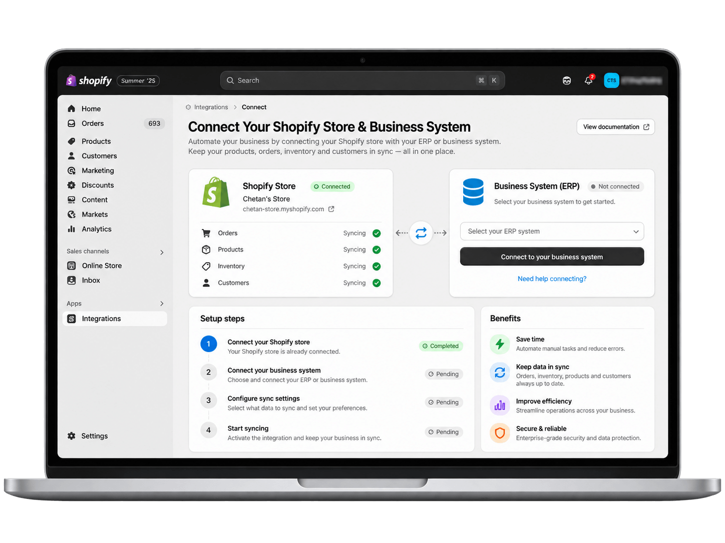 Connect Your Shopify Store & Business System