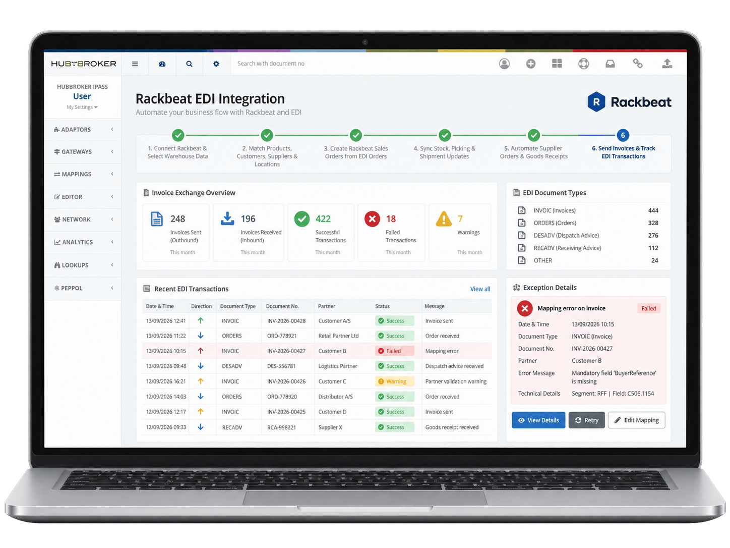 Send Invoices & Track EDI Transactions