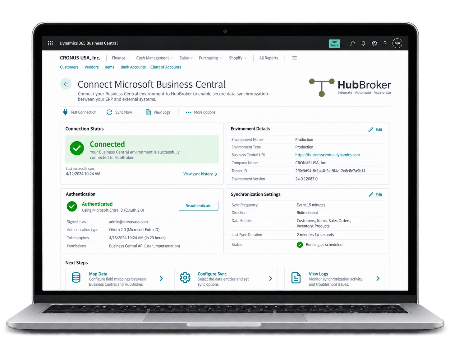 Connect Microsoft Business Central