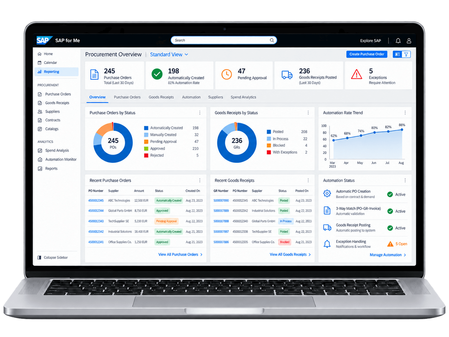 Automate Purchase Orders & Goods Receipts