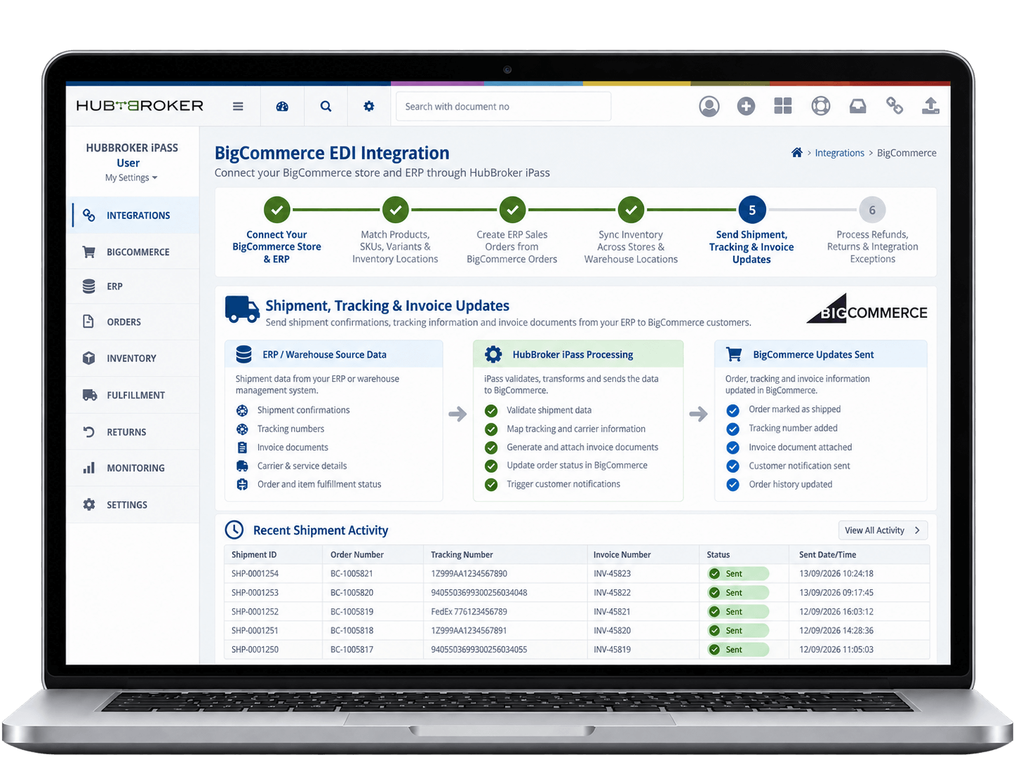 Send Shipment, Tracking & Invoice Updates