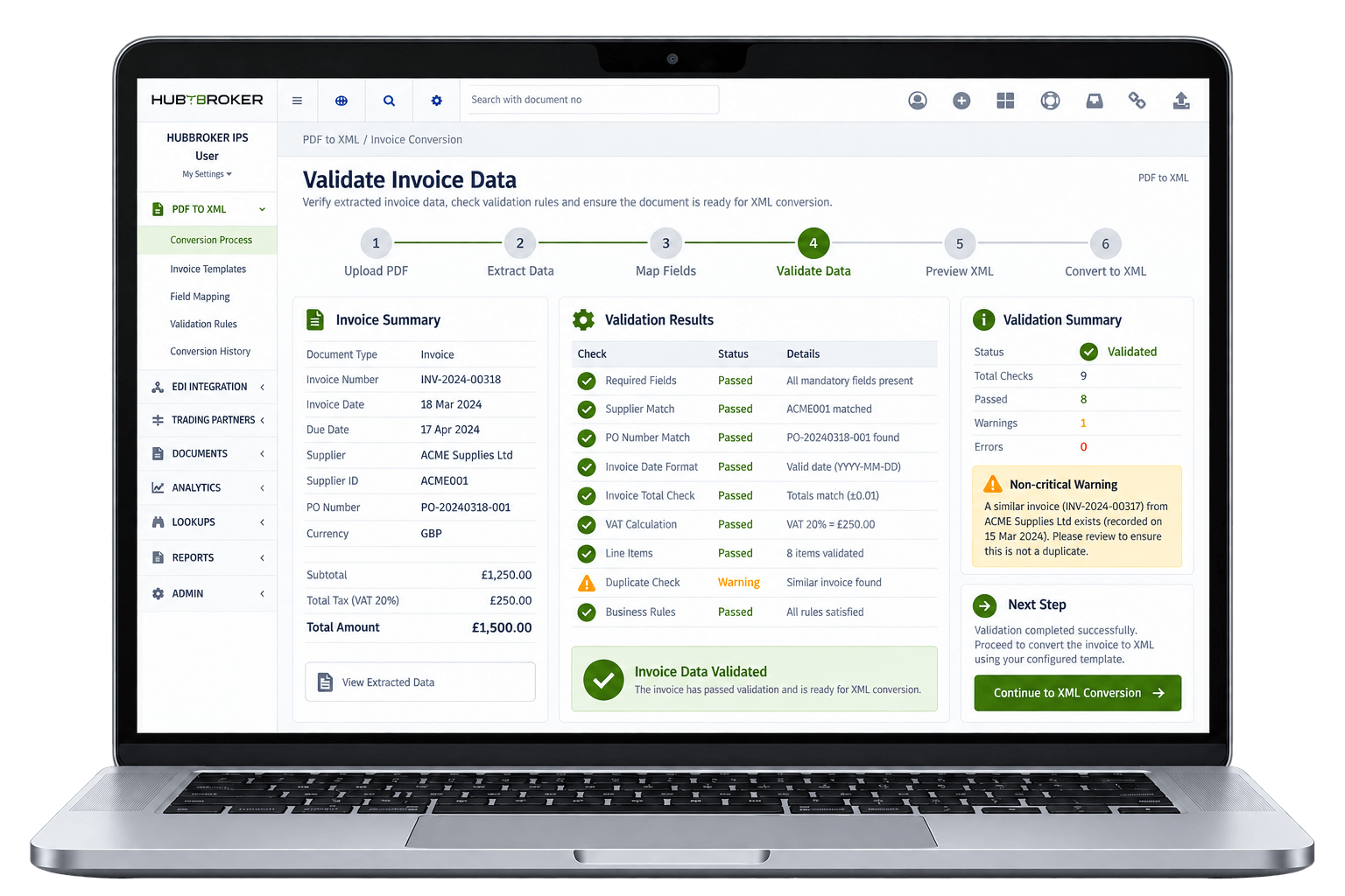 Validate Invoice Data