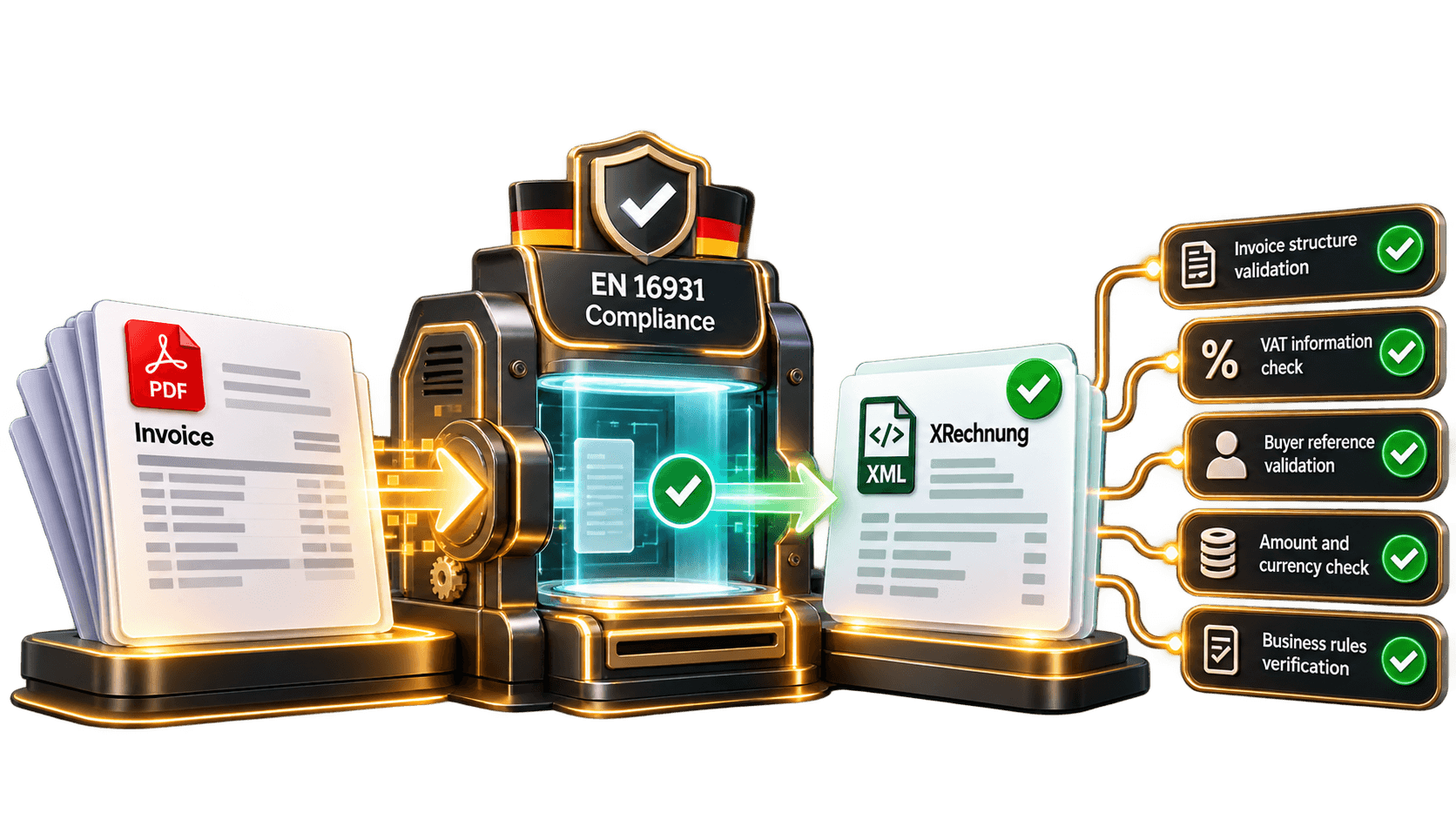PDF to XRechnung Compliance Workflow.